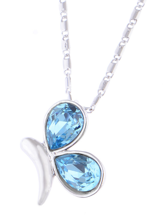 Swarovski Crystal Blue Elements Butterfly Anniversary Gift Pendant Necklace