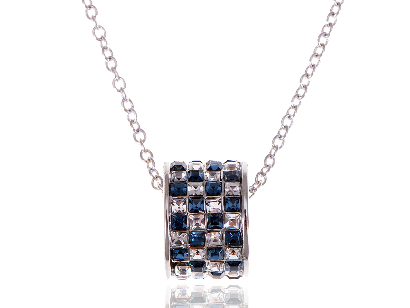 Swarovski Crystal Sapphire Shadow Elements Ring Power Key Of Life Necklace