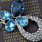Swarovski Crystal Silver Blue Teardrop Anniversary Necklace