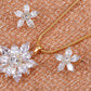 Elements Shadow Flower Sparkle Necklace Set