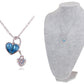 Swarovski Crystal Blue Zircon Elements Dual Hearts Necklace