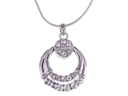 Swarovski Crystal Silver Elements Husk Hoop Essence Necklace