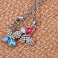 Swarovski Crystal Multicoloured Elements Butterflies Wafting Necklace