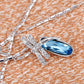 Swarovski Crystal Indicolite Elements Dragonfly Egg Necklace