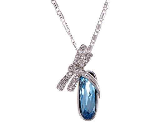 Swarovski Crystal Indicolite Elements Dragonfly Egg Necklace