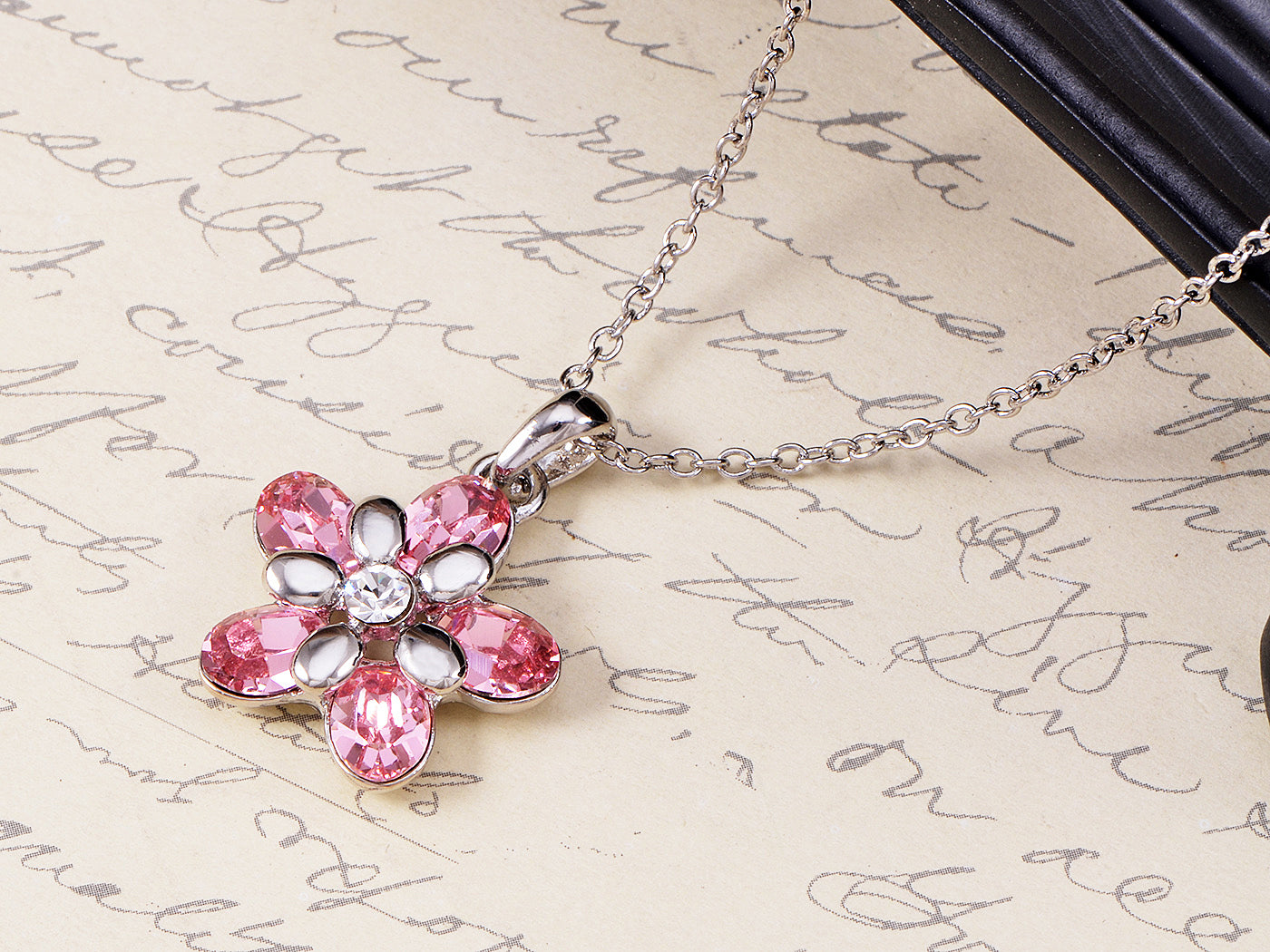 Swarovski Crystal Rose Elements Flower Core Power Love Necklace