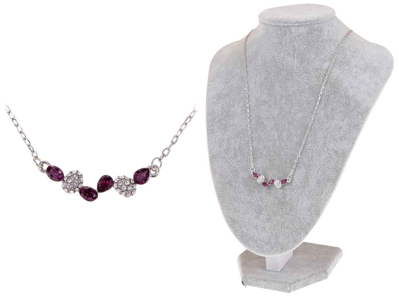 Swarovski Crystal Amethyst Elements Drops Through The Years Necklace