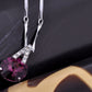 Swarovski Crystal Elements Amethyst Upside Down V Magic Necklace
