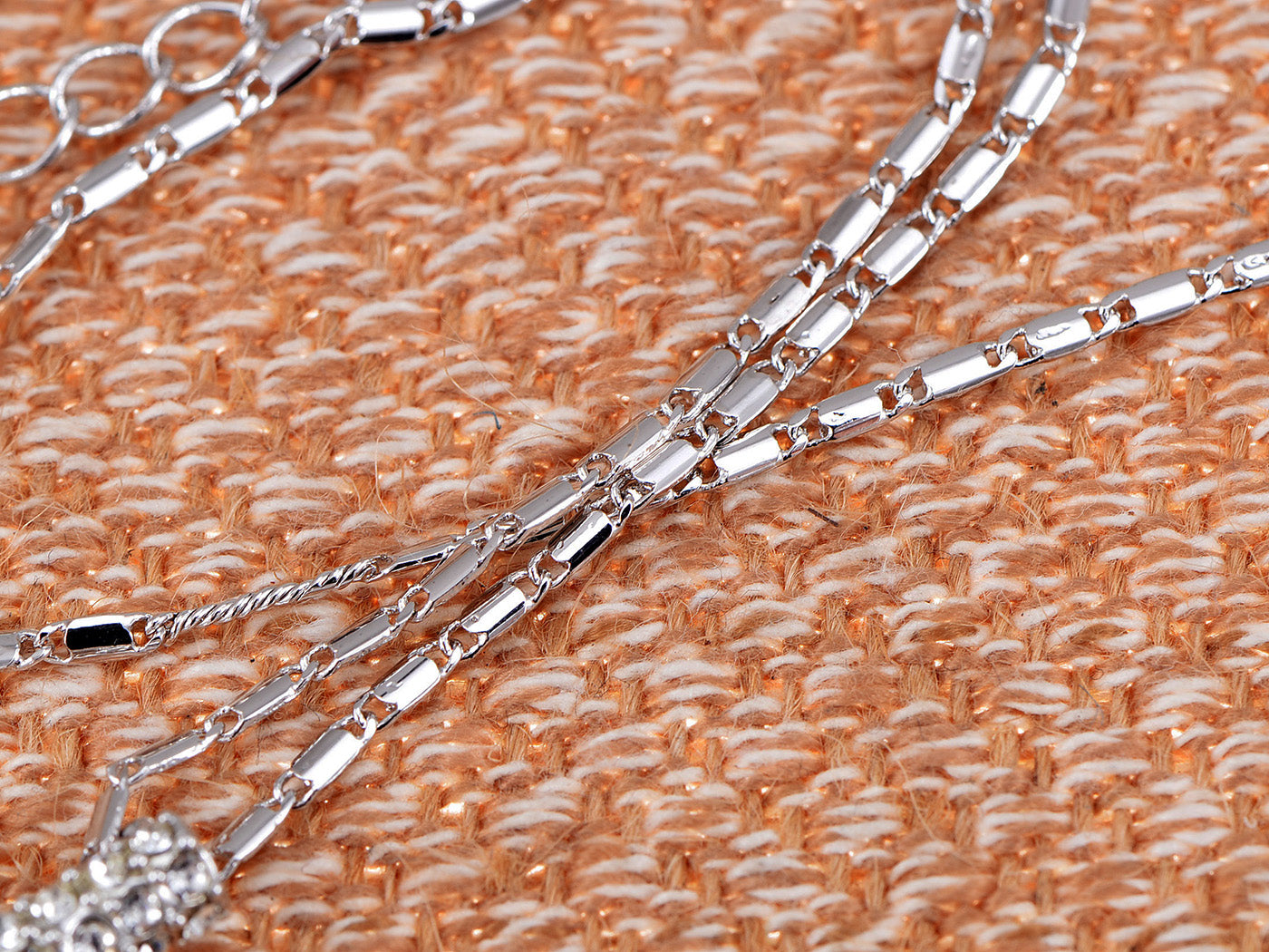 Swarovski Crystal Element Amethyst Teardrop Circle Abstract Web Pendant Necklace