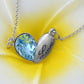 Swarovski Crystal Element Aquamarine Ss Love Script Half A Heart Necklace