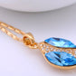 Swarovski Crystal Elements Aquamarine Bow Necklace