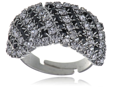Dazzling Jet Black Trendsetting Party Ring