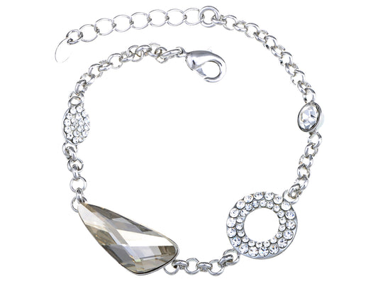Swarovski Crystal Circle Petal Leaf Rolo Element Bracelet Bangle
