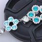 Swarovski Crystal Blue Circle Petal Flower Arrangement Element Bracelet Bangle