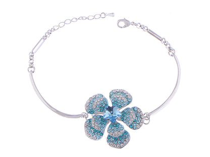 Swarovski Crystal Gigantic Flower Blossom Element Bracelet Bangle