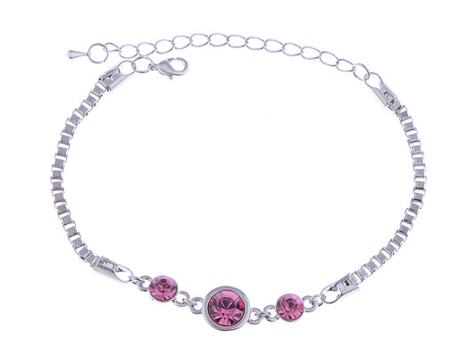 Swarovski Crystal Elements Fuchsia Plum Delight Glitter Bonanza Magic Bracelet