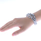 Swarovski Crystal Punk Flexible Silver Snake Bracelet Slinky Bangle Arm Accessory