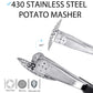 Heavy Duty Potato Masher, Stainless Steel Hand Potato Smasher for Beans, Vegetables, Avocado, Food and Friut
