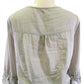 Pretty Women's Crochet Beaded Trim Taupe Peasant Top Gathered Waist Made in USA