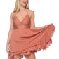 Scallop Lace Asymmetrical Ruffle Dress