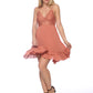 Scallop Lace Asymmetrical Ruffle Dress