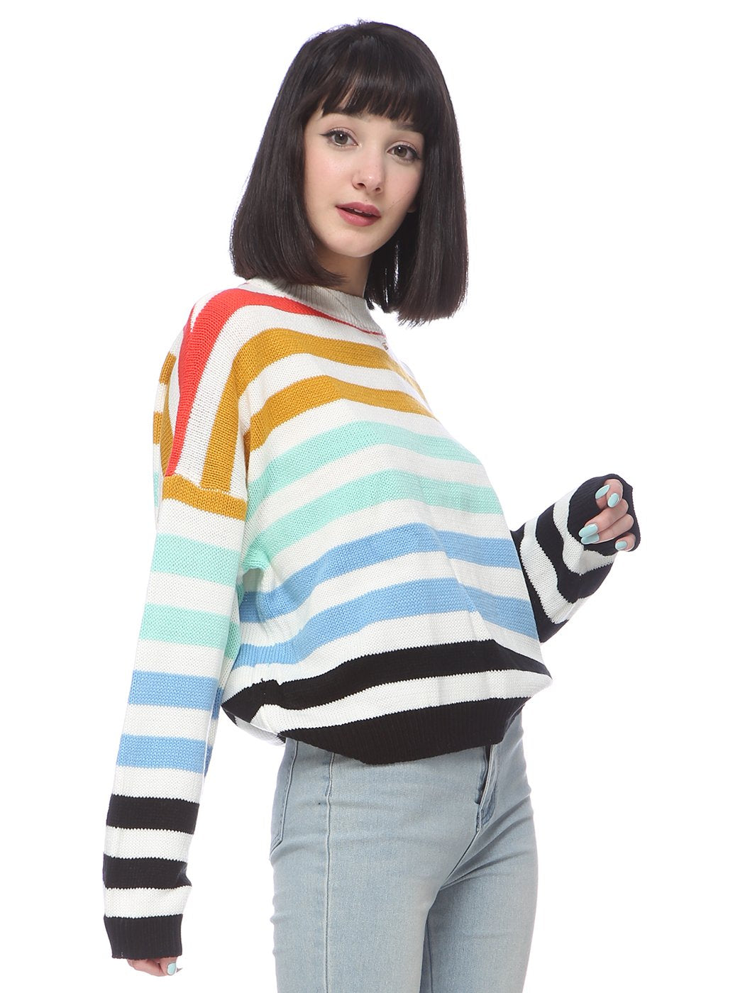 Rainbow Stripe Sweater Top