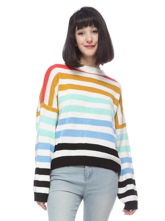 Rainbow Stripe Sweater Top