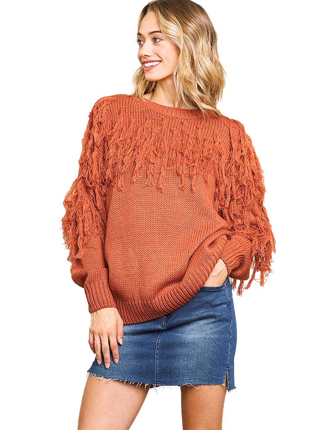 Fringe Tassel Knit Sweater Top