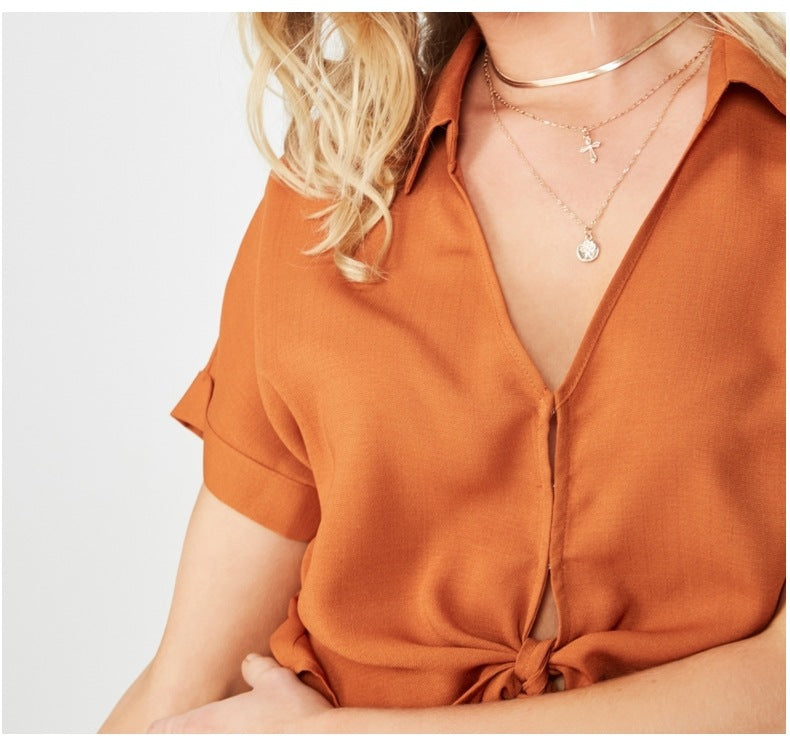 Bahama Tie Cropped Blouse