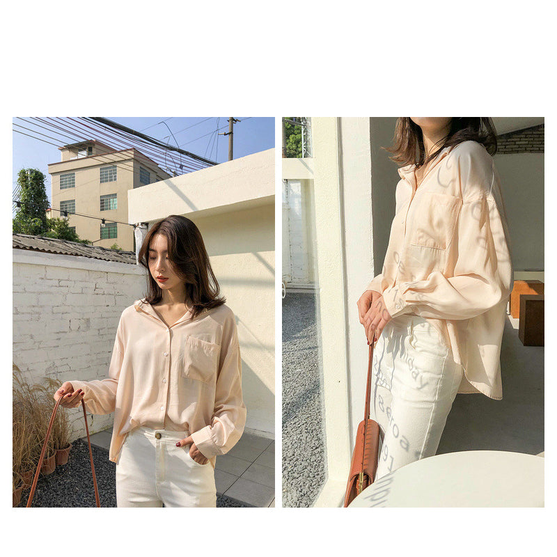 Vintage Loose Fitting Notched Shirt