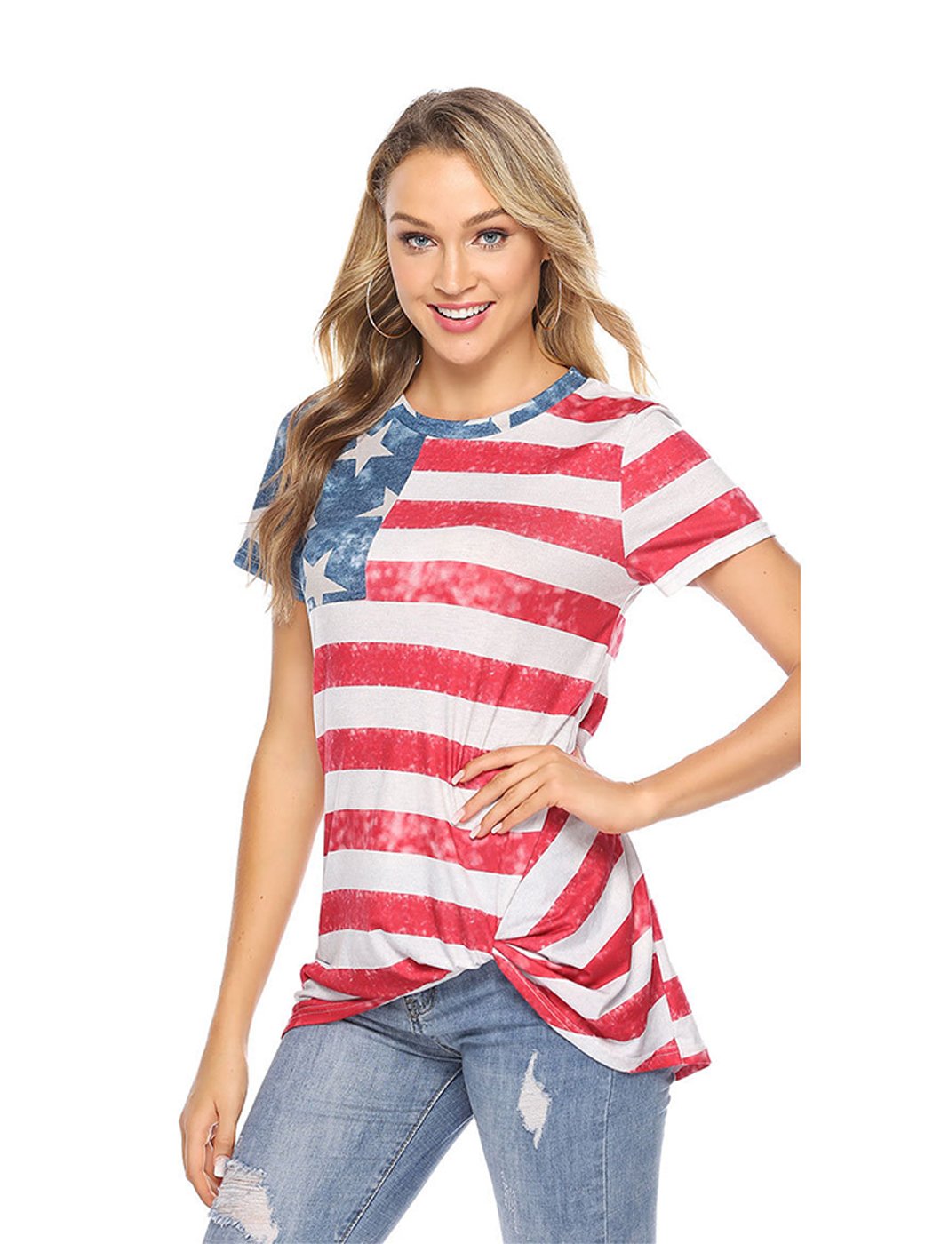 American Flag T-Shirt Casual Top