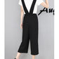 Wide Leg Cropped Overall Jumpsuit
