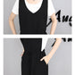 Wide Leg Cropped Overall Jumpsuit
