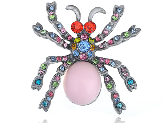 Artistic Colorful Austrian Bead Spider Pin Brooch