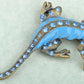 Sapphire Enamel Paint Dinosaur Critter Pin Brooch