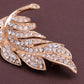 Feather Leaf Pin Brooch With Locking Back Closure