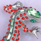 Peridot Ruby Czech Lizard Reptile Pin Brooch