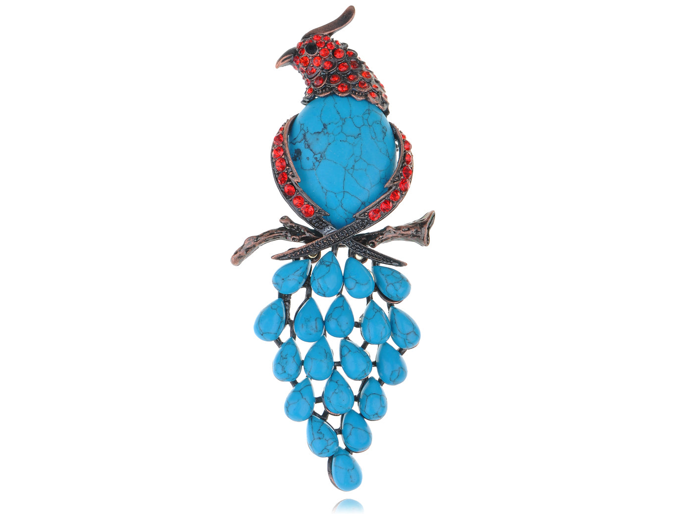 Vintage Parrot Bird Turquoise Pin Brooch