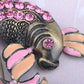 Antique Brass Pink Peach Koi Fish Brooch Pin