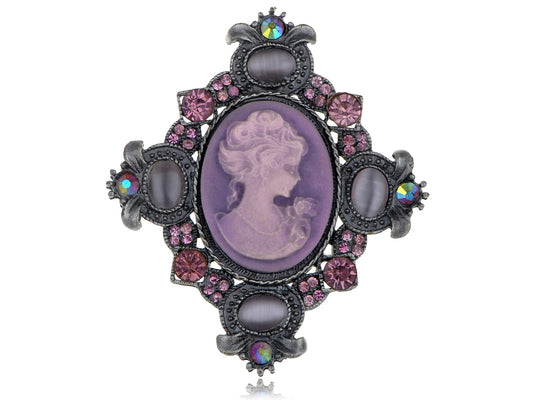 Dual Function Cameo Maid Pin Brooch Necklace Pendant