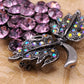 Antique Amethyst Purple Colored Grapes Fruit Brooch Pin