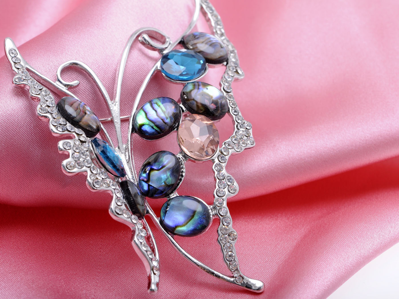 Butterfly Abalone Shell Accenting Pin Brooch