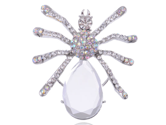 Iridescent Halloween Spider Brooch Pin