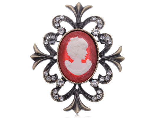 Vintage Reproduction Cameo Maiden Jewelry Pin Brooch