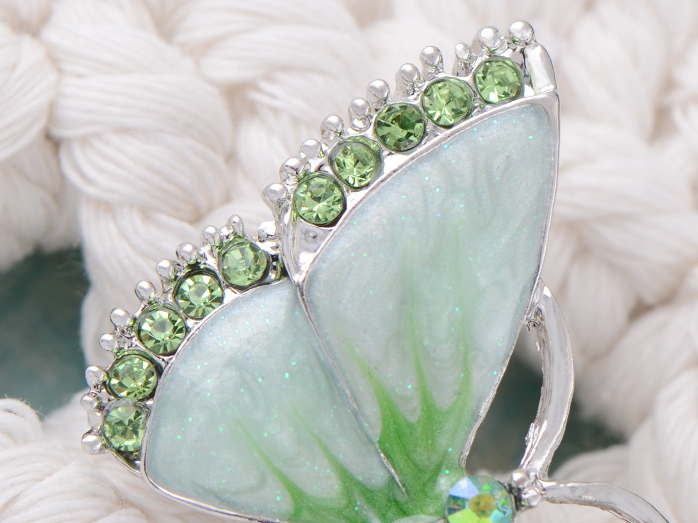 Austrian Peridot Color Enamel Butterfly Jewelry Pin Brooch