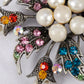 Holiday Flower Wreath Pearl Jewelry Pin Brooch