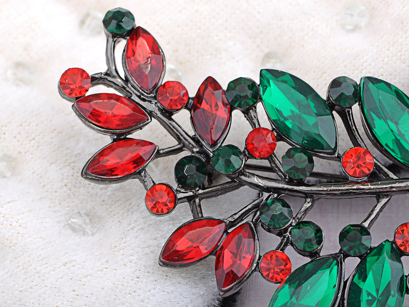 Merry Christmas Holly Leaf Branch Jewelry Pin Brooch