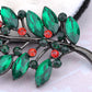Merry Christmas Holly Leaf Branch Jewelry Pin Brooch