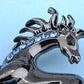 Gun Sapphire Colored Horse Stallion Brooch Pin