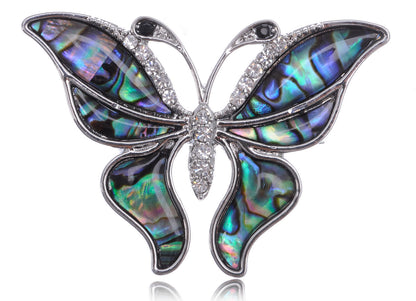 Shine Abalone Colored Enamel Butterfly Insect Brooch Pin